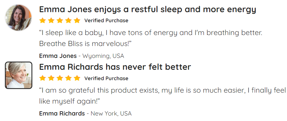 Breathe Bliss Customer Reviews