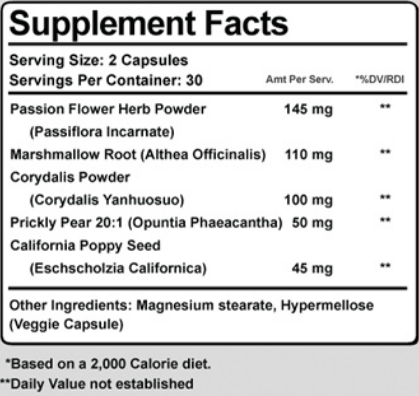 The Nerve Control 911 Ingredients