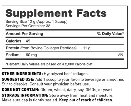 Amy Myers MD Collagen Protein Supplement Facts