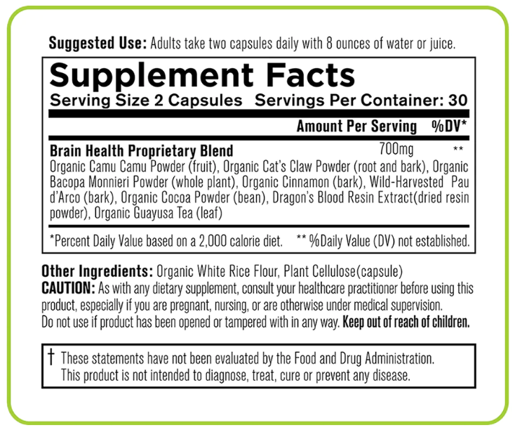 Organixx Brain Health 8 Ingredients
