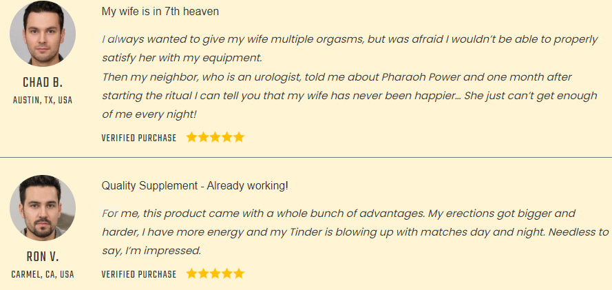 Pharaoh Power Customer Reviews