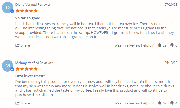 Live Conscious Collagen Peptides Customer Reviews