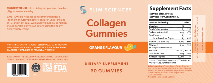 Slim Sciences Collagen Peptide Gummies Ingredients
