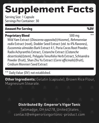 Emperors Vigor Tonic Ingredients