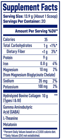 NativePath Collagen PM Ingredients