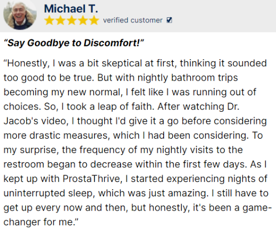 ProstaThrive Customer Reviews