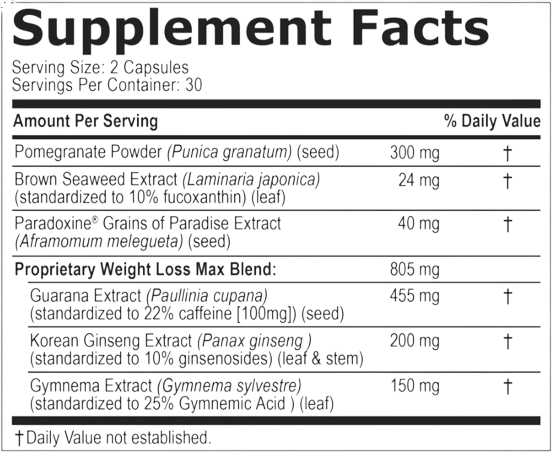 BellySlim-XT Supplement Facts