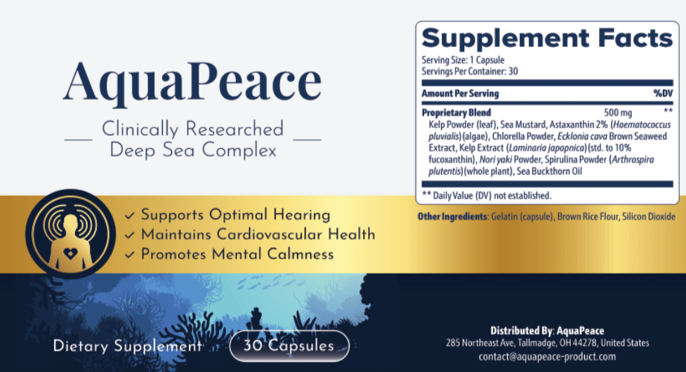 AquaPeace Supplement Facts