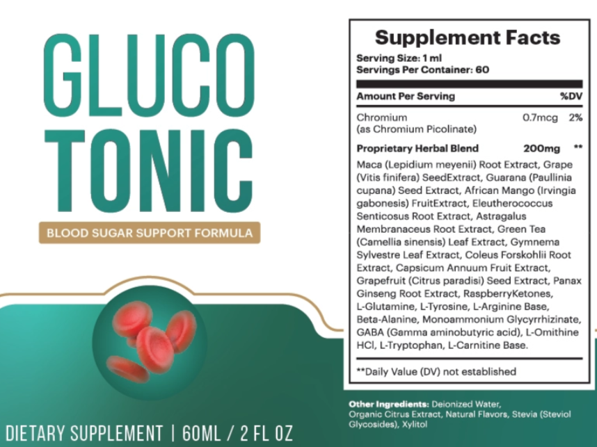 GlucoTonic Supplement Facts